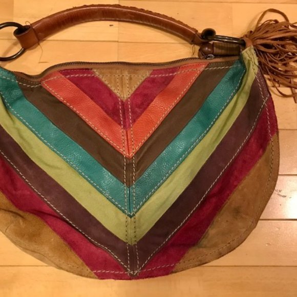 Fossil Multi-color suede hobo bag - Picture 2 of 6